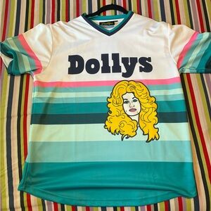 Dollcake Teal and Navy V-Neck Top